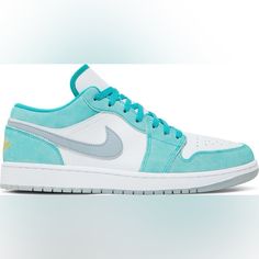 New In Box Jordan 1 Low New Emerald, Jordan White, Shoes Air, Emerald Color, Kids Jordans, Air Jordan 1 Low, Jordan 1 Low, Air Jordan 1, Jordan Shoes