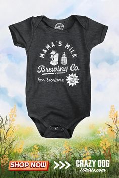 Add a splash of fun to your baby's wardrobe with the 'Mama's Milk Brewing Co.' bodysuit, where the brew is 'Always on Tap'! This playful outfit is perfect for the little one who enjoys their milk fresh and is always ready for feeding time. Designed for comfort and style, it's a humorous nod to the nursing mamas and their hungry babies. Get this bodysuit to keep your baby trendy and comfy, and watch the smiles pour in at every feeding time! Feeding Time, Dog Shop, Dog Mama, Month Colors, Crazy Dog, Brewing Co, Heather Black, Feeling Great, Funny Kids