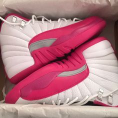 Brand New- Never Worn. “Valentines Day” Limited Edition. Pink Designer Sneakers, Cute Shoes Jordans, Cute Pink Sneakers, Jordan 12’s, Cute Jordans For Women, Pink Air Jordans, Jordans Pink, Pink Jordan 11, Cute Jordans