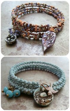 DIY Easy Memory Wire and Charms Bracelet Tutorial from Art Bead... Pendant Bracelet Diy, Charm Bracelet Tutorial, Memory Wire Bracelets Diy, Memorial Bracelet, Charms Bracelet, Homemade Jewelry