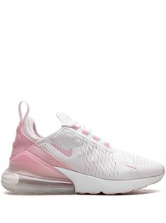 Find NIKE Air Max 270 Soft Pink Sneakers on Editorialist. white/light pink mesh panelling signature Swoosh logo detail round toe front lace-up fastening logo-embroidered tongue pull-tab at the heel signature Air Max sole These styles are supplied by a premium sneaker marketplace. Stocking only the most sought-after footwear, they source and curate some of the most hard to find sneakers from around the world. Light Pink Air Max 270, Pink Air Maxes, Light Pink Jordans, Cute Gym Shoes, Air 270 Nike, Pink Nike Air Max 270, Pink Basketball Shoes, Air Maxes, Nike Airmax 270