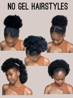 No Gel Hairstyles, Afro Hair Bun, Gel Hairstyles, 4c Natural Hairstyles Short, Eco Hair, Natural Hair Stylists, Braids Styles