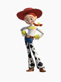 a cartoon character wearing a cowboy hat and holding a flower in one hand while standing