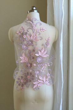 a241c 22" Large 3D Lace Appliqué Rose Gold Baby Pink Lace Applique for Dancing Costume, Prom Dress Garment Lace Applique Oversize by LaceLoveLife on Etsy Pink 3d, Baby Pink Colour, 3d Rose, Gold Baby, Rose Gold Color, Pink Lace