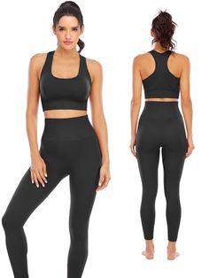 PRICES MAY VARY. 【MATCHING WORKOUT OUTFITS FOR WOMEN BECOME FASHION TREND 】- We design unique color workout sets for women, let you stand out bright eye when you’re exercising. New seamless craft sports bra matched high-waist leggings, with a wide, high rise waistband with tummy control, contours your curves and streamlines the natural shape of your waist, make you feel confident and supportive during training. 【SUPER VALUE TWO PIECE WOKROUT SETS PACK 】- This workout sets is our new collection c Matching Workout Outfits, Workout Sets For Women, Active Workout, Sports Bra Set, Bra Sets, Padded Sports Bra, Gym Clothes, Workout Sets, Seamless Leggings