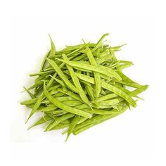 green beans on a white background