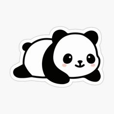 a black and white panda bear sticker