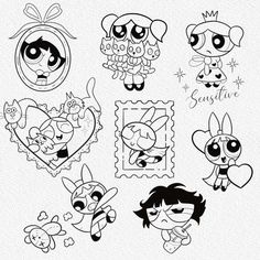 the powerpuff girls coloring pages for valentine's day are here to print