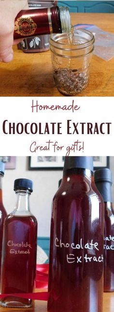 homemade chocolate extract is great for gifts