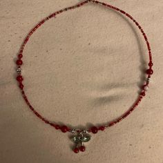 Brand New, Never Used With No Markings Or Stains On Item. Garnet Beaded Necklace, Autumn Accessories Jewelry, Casual Red Beaded Chain Jewelry, Casual Red Beaded Necklace With Tiny Beads, Casual Red Tiny Beads Necklace, Casual Red Beaded Necklace, Casual Red Necklace For Festival, Casual Red Festival Necklaces, Red Casual Beaded Necklaces For Festivals