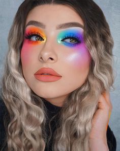 Carnaval Make-up, Makeup Looks Ideas, Prom Makeup Looks, Dramatic Eye Makeup, Bright Makeup, Summer Makeup Looks