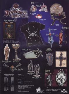 an advertisement with various items on it for halloween decorations and other things to be sold