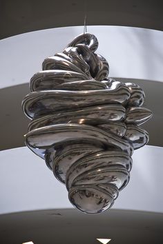 a large metal object hanging from the ceiling