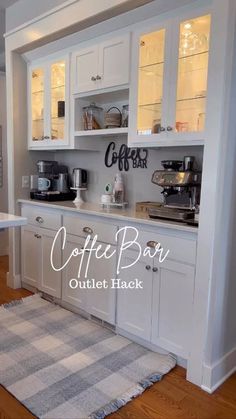 the kitchen is clean and ready to be used as a place for breakfast or coffee