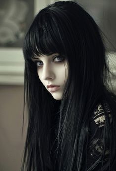 Gothic Hairstyles Long, Pretty Goth Girl, Chica Dark, Ebony Hair, Beautiful Eyes Images, Emo Girl Hairstyles, Gothic Hairstyles, Emo Girl, Girl Hairstyle