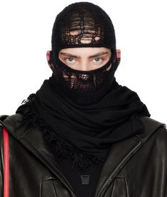 Find RICK OWENS Black Skull Balaclava on Editorialist. Brushed open knit nylon- and mohair-blend balaclava in black. Rib knit trim at face and collar. Face masks and face coverings are final sale and are not eligible for return or exchange. Supplier color: Black Latex Face Mask, Skull Balaclava, Hex Girls, Face Mask Men, Metal Mask, Head Mask, Mask Fashion, Rick Owens Men, Black Skull