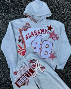 Pennant Sweatshirt Diy, Undrgrnd Collective, Pennant Hoodie Diy, Pennant Sweatshirt, Pennant Hoodie, Summer Hobbies, Diy Hoodies, Hoodie Patchwork, College Gameday Outfits