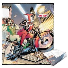 an image of a comic book cover with two women riding on a motorbike