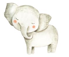 an elephant with its eyes closed and it's head turned to the side, standing in front of a white background