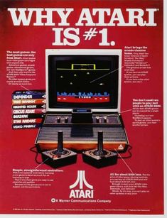 an advertisement for the atari is 1