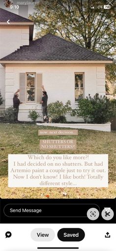 two men standing in front of a house with the caption that reads, i had decided