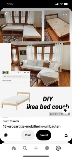 an ad for a bed and couch on the app store's facebook page, which is