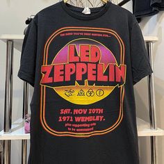 Loose T-shirt Zeppelin Band Rock Short Sleeve #ledzep #ledfuckingzeppelin Band Logo Crew Neck T-shirt For Music Festivals, Band Logo T-shirt For Music Festivals, Crew Neck, Crew Neck T-shirt With Band Logo For Music Festivals, Band Logo T-shirt For Music Festivals With Crew Neck, Screen Print T-shirt For Music Festivals, Graphic Tee T-shirt For Concerts And Music Festivals, Concert Festival Graphic Tee T-shirt, Festival Concert Graphic Tee T-shirt, Band Merch T-shirt With Letter Print For Festival