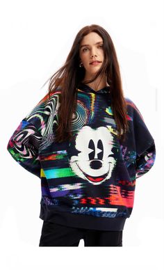 Mickey Hoodie, Mickey Mouse Hoodie, Mickey Mouse Sweatshirt, Oversize Sweater, Loose Hoodie, Shirt Oversize, Curvy Plus Size, Trendy Fashion Outfits, Top Pants Set