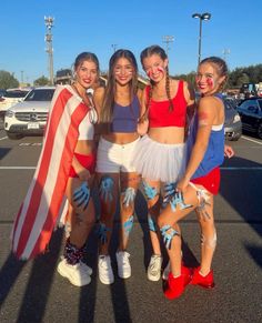 Usa Football Game Outfit, White Out Spirit Day, Merica Monday Spirit Week, Usa Fnl Outfit, American Themed Football Game Outfit, Usa Outfits For Football Games, Usa Spirit Day Outfit, American Theme Football Game, Usa Out Football Game