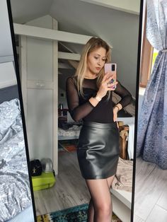 Otd Nanny, Leather Mini, Skirt Outfits, All Black, Leather Skirt, Black Leather, Skirt