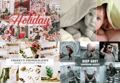 a collage of photos with the words holiday written on them