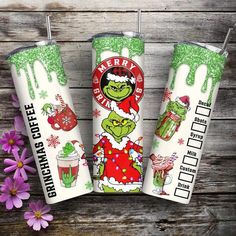 GRINCH 2nd SELECTION of 20oz Skinny WRAP - SoCuteINeedOneToo Grinch Tumbler Ideas, Waterslide Paper, Decal Paper, 20oz Tumbler Wrap, Beach Crafts, Custom Tumbler, Light Background, Grinch Christmas, Color Background