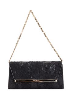 Jimmy Choo Margot Clutch in Black LaceA versatile, modern style with a sleek silhouette, Margot can be used as a small clutch bag or carried on shoulder with a short detachable gold chain. It features 2 pocket compartments, an internal zipped pocket and 6 cardholders. It is finished with a snapped button closure. Purchase Worn by Grand Duchess Maria Teresa on:4 May 2019 Jimmy Choo Bags, Jimmy Choo Clutch, Noble Lady, Handbag Collection, Jimmy Choo Bag, Small Clutch, Belt Purse, Brand Me, Black Bag