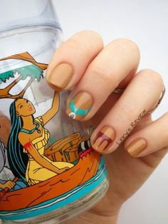 Disney Princess Nails, Disney Inspired Nails, Kids Nail Designs, Disney Pocahontas, Nail Art Disney, Super Nails, Trendy Nail Art