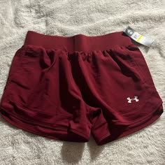 Brand New Red Under Armour Shorts Sport Shorts Women, Red Fitness Aesthetic, Red Athletic Shorts For Gym, Under Armour Shorts, Shorts Women, Sports Shorts, Cheap Red Sports Shorts, Red Summer Outfits, Red Sporty Athletic Shorts