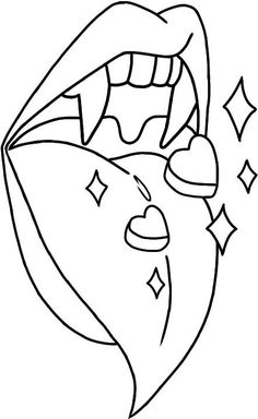 Baddie Coloring Pages Easy, Goth Line Art, Things To Trace, Goth Doodles, Traceable Drawings, Goth Coloring Pages, Trippy Coloring Pages, Tumblr Coloring Pages, Abstract Tattoo Ideas