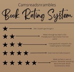 a book ratings system with five stars on it