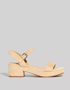 The Lina Platform Sandal in Suede Platform Heel, Comfy Shoes, Madewell Denim, Guest Outfit, Sneakers Boots, Medium Bags, Shoes For Women, Walk On