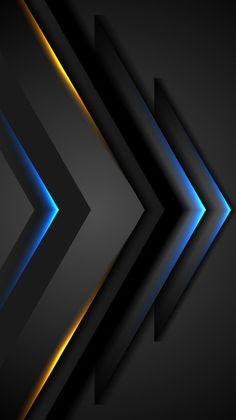 an abstract black background with blue and yellow lines on the bottom, and two diagonals in