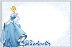 the princess in her blue dress is standing next to an empty sign that says cinderella