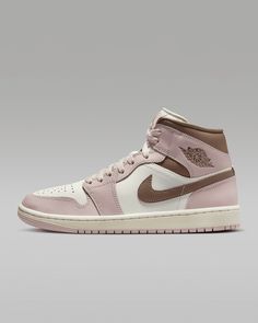 Brand : Nike Model Name : Air Jordan 1 Mid Style Code : BQ6472-620 Color : Pink Oxford US Shoe Size : Women Air Jordan 1 Mid Women, Jordan 1 Pink, Jordan 1 Mid Pink, Air Jordan Mid, Jordan Mid, Pink Jordans, Nike Model, Oxford Style, Nike Models