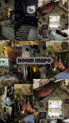 a collage of photos with the words room inspo written on it and various pictures