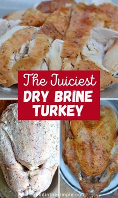 Dry brine oven-roasted Thanksgiving turkey.