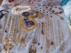 Please read entire description! This is a huge mystery lot of all wearable jewelry, some signed, all in good condition. The Pictures are stock photos, and will give you an idea of the quality you can expect to find. We have new shipments coming in every week, and you never know what you may find! These are true mystery lots. There is MOP, glass pearls, rhinestones, enamel, just all sorts of pieces in here. Some of it is NOS, and every box will be different. Some of these lots will contain watche Mystery Jewelry, Dope Jewelry Accessories, Silver Springs, Birthday Gifts For Teens, Jewelry Accessories Ideas, High Fashion Outfits, Dope Jewelry, Prom Dress Inspiration, Funky Jewelry