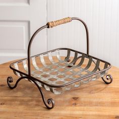 Tobacco Style Vintage Inspired Metal Lattice Basket-Tabletop-Vintage Shopper Metal Lattice, Farmhouse Basket, Display Basket, Organizing Paperwork, Countertop Decor, Basket Style, Beautiful Storage, Metal Baskets, Rustic Farmhouse Style