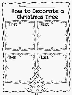 the christmas tree worksheet for students to learn how to decorate a christmas tree