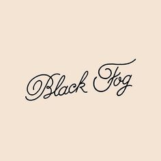 the word black dog written in cursive writing