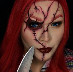 Female Chucky Makeup, Chucky Makeup For Men, Chuckie Makeup, Chucky Makeup Look