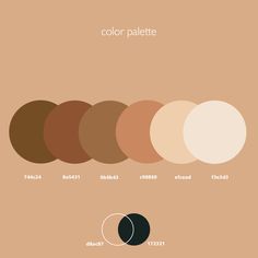 the color palette is shown in different shades and sizes, including black, white, brown,