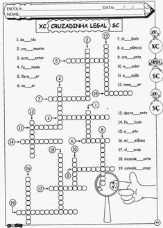 a crossword puzzle with the words xc and crazinia legal sc on it